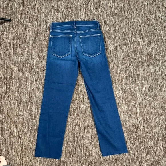 NWOT Frame Denim Le High Skinny Stagger Raw Hem Jeans Cropped Medium Wash 27 - Picture 2 of 10